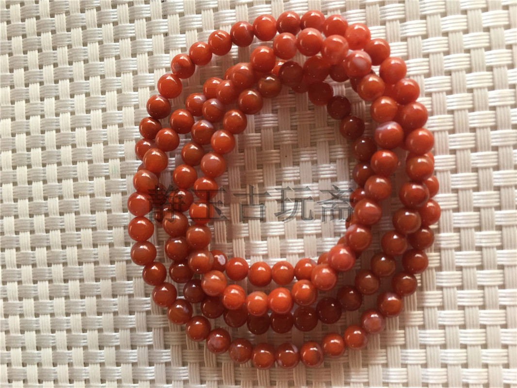 Imitation Tomatoes Red South Red Agate Bottom Color Good No Impurity Striped Female Jewelry Necklace Lady Wearing Jade Necklace