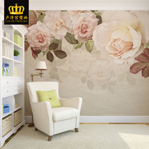 American pastoral rose flower wallpaper living room bedroom TV background wallpaper Nordic whole house mural simple wall covering