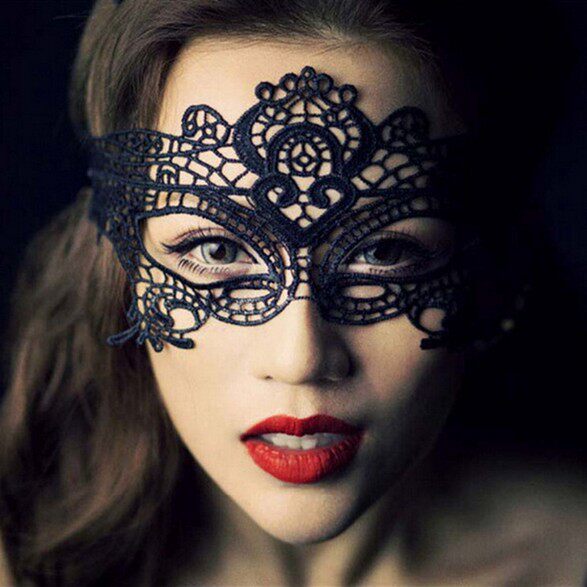 Masquerade Mask Mystic Angel Party Queen Lace Mask Unstyled Makeup Balls Sexy Black