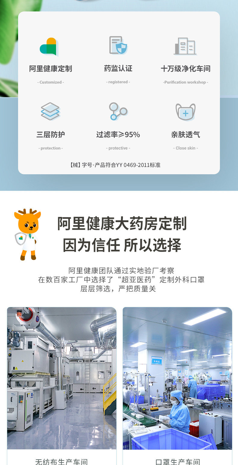 超亚医用外科口罩一次性儿童口罩,9块9包邮,一次性口罩,儿童口罩,口罩
