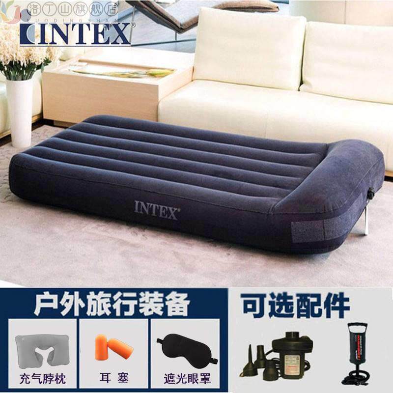 INTEX inflatable bed single air cushion bed double household air bed outdoor floor blowing bed lunch break bed