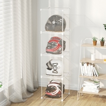 Helmet rack household safety hat display rack dust-proof transparent floor-standing motorcycle electric head hat storage rack