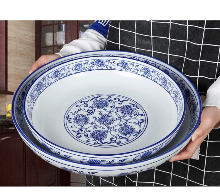 Chop bell pepper fish head plate with the steamed fish dish large hotel restaurant ceramic tableware fill dish round food dish
