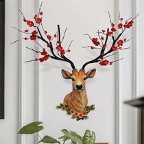 Property Deer Head Wall-mounted Living-room TV Background Wall Decoration Pendant wall Wall Decoration Hanging Accessories