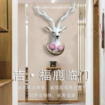 Living room TV background wall Bills Chaeaux Deer Head Wall Decoration European Style Decoration Wall-mounted Nordic Style Genguan Pendant