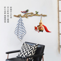 American doorway key hook wall-mounted clothes hanger wall cloak hood hook Hyun off creative little bird hooks wall decoration