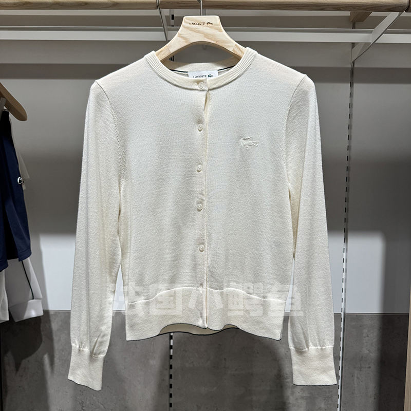 Af1020 French Crocodile Lacoste Women's Clothing 25 Autumn Comfortable Round Neck Sweater Woolen Sweater Knitted Cardigan
