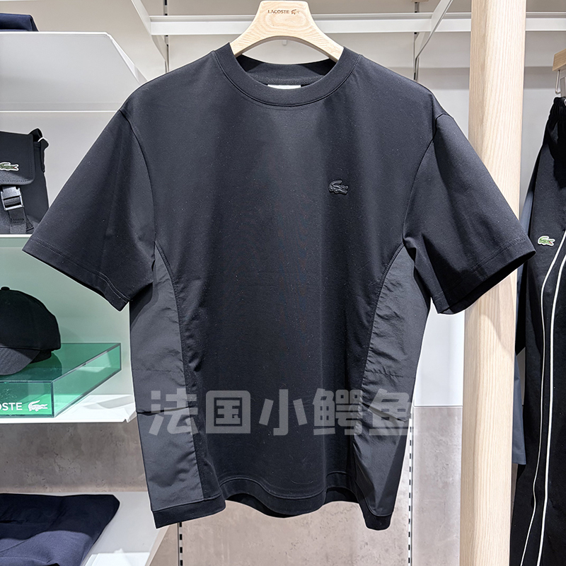 Lacoste French Crocodile Men's Clothing 26 Spring New Style Loose Solid Color Comfortable Round Neck Short-Sleeved T-Shirt | Th0908