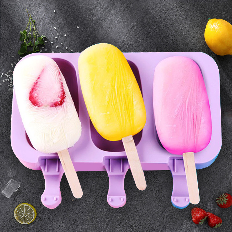 Frozen ice cream mold household homemade ice cream silicone to make popsicles cartoon popsicles ice tray food grade with lid leak-proof - Taobao