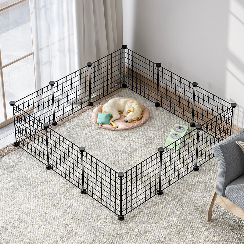 Pet Fence Pooch Isolation Doors Free Combined Fence Guardrails Small Dogs Teddy Indoor home Kennel Cage