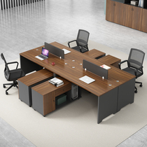 Guangzhou Desk Chair Combination Brief Modern Finance Double Staff Station Office Four Long Side Cabinet Furnishings