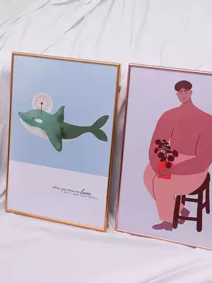 Narrow-sided aluminum alloy picture frame custom hanging wall any size ins Wind poster framed photo frame simple to customize