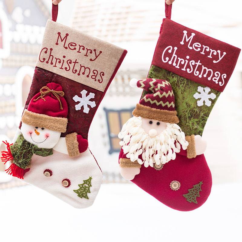 Large Christmas sockgift bag Old Socks Christmas gift hung children candy bag gift bag