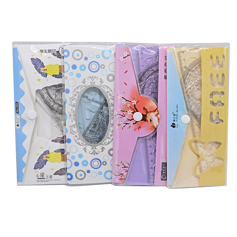 4 piece of student suite ruler triangle - size corner set drawing multi - functional drawing square ruler triangle learning supplies