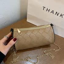 Pillow Bag 2021 Spring Style New Texture Woven Cylinder Single Shoulder Chain Fashion Joker Leisure Armpit