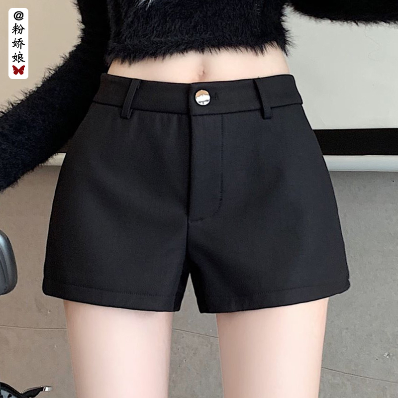 Black Suit Shorts for Women, Autumn and Winter, Sexy, Hip-Hugging, Straight-Leg Boot Shorts, Basic Style, Thickened A-Line Casual Wide-Leg Pants Black Suit Shorts for Women, Autumn and Winter, Sexy, Hip-Hugging, Straight-Leg Boot Shorts, Basic Style, Thickened A-Line Casual Wide-Leg Pants