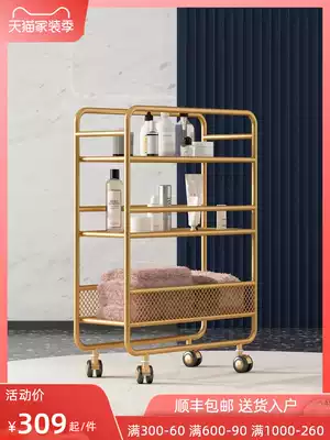 Denmark JIANFA Nordic ins movable shelf Floor-to-ceiling living room simple powder room storage shelf cart