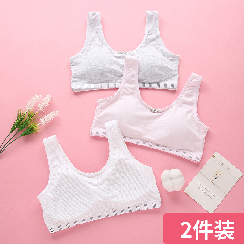 Young Girl Underwear No Steel Ring Female Great Boy 14-16-18 Year Old Hair Growth Period Little Vest Junior High School Raw Bra Cotton