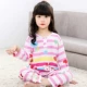 Bộ đồ ngủ trẻ em cotton mùa hè cho bé gái bộ đồ cotton mỏng mùa xuân và mùa thu cho bố mẹ mặc cho bé