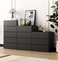 Nordic minimalist modern living room bedroom five-drawer cabinet black oak self-assembly locker drawer cabinet solid wood three-four-five-drawer cabinet