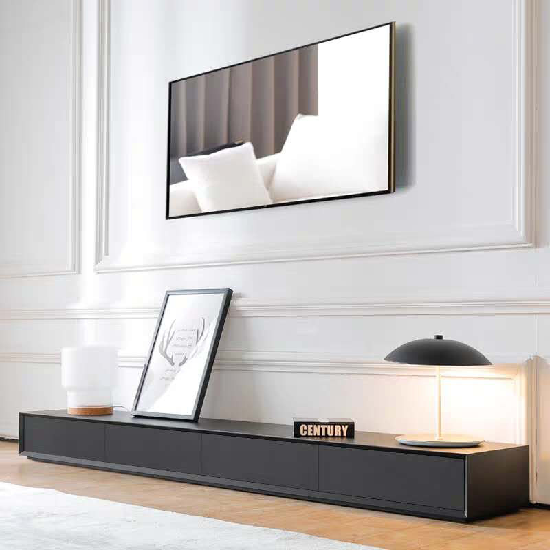 Nordic TV cabinet coffee table simple modern small apartment living room light luxury net red black and white low cabinet combination