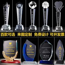Crystal trophy medal diy custom thumb creative resin license plate Childrens basketball football five-pointed star lettering