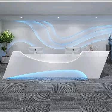 Modern bar counter cashier special-shaped front desk stainless steel light luxury simple creative piano paint small fashion reception