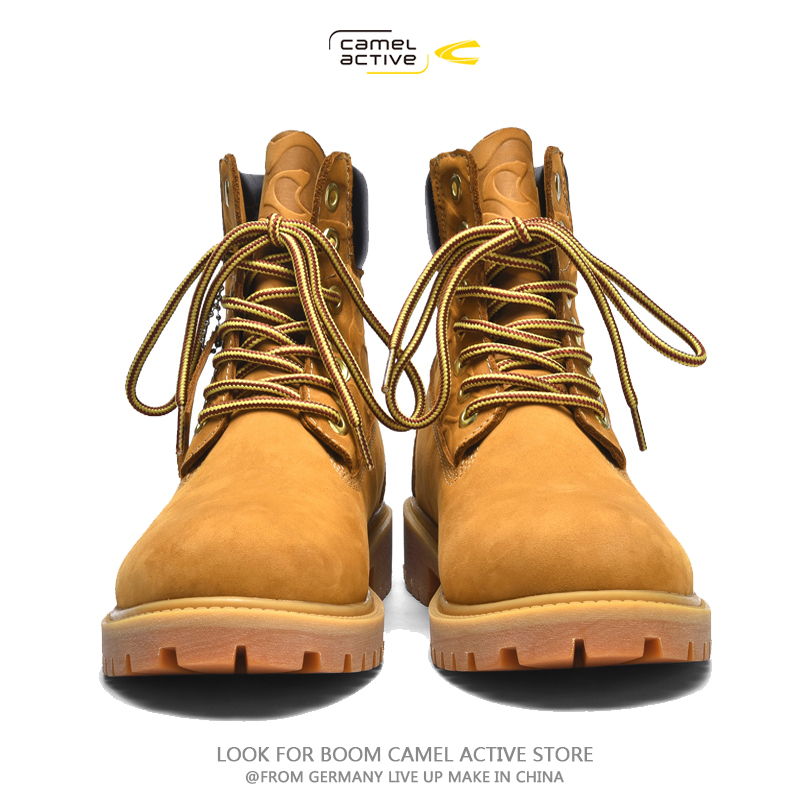 German camel dynamic summer breathable Martin boots men's tall British style rhubarb boots can not kick the leather tooling boots