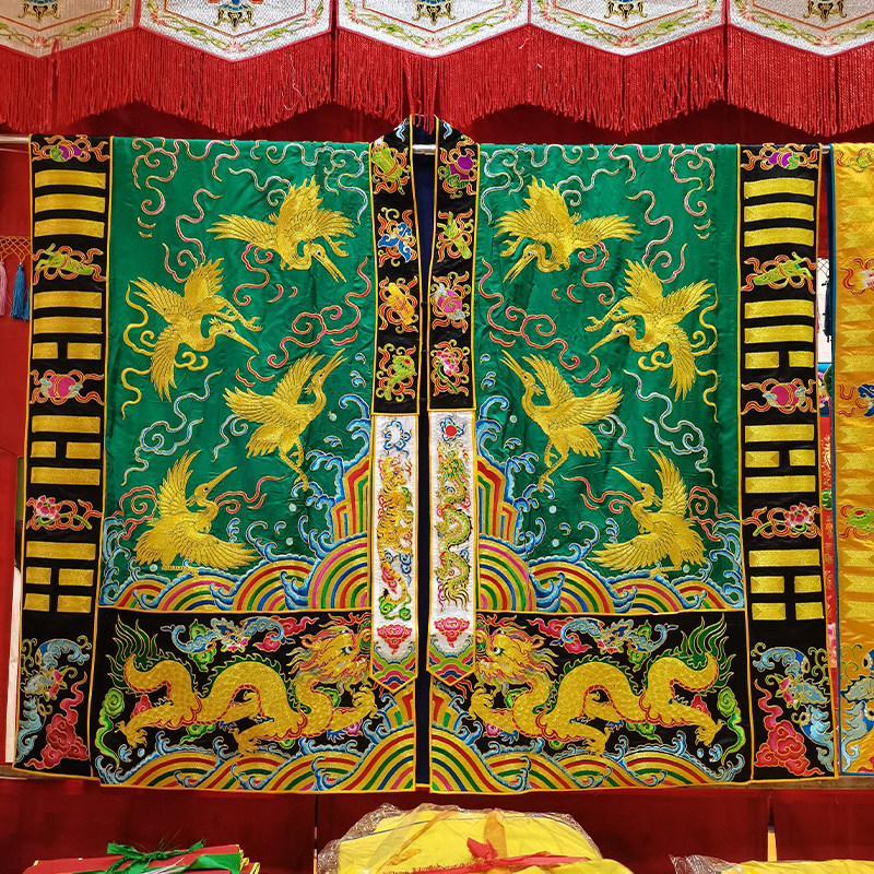 Yin Muya high-grade plate gold embroidered crane robe Taoist robe dark eight immortals Taoist priest Gao Gong Jiulong robe custom