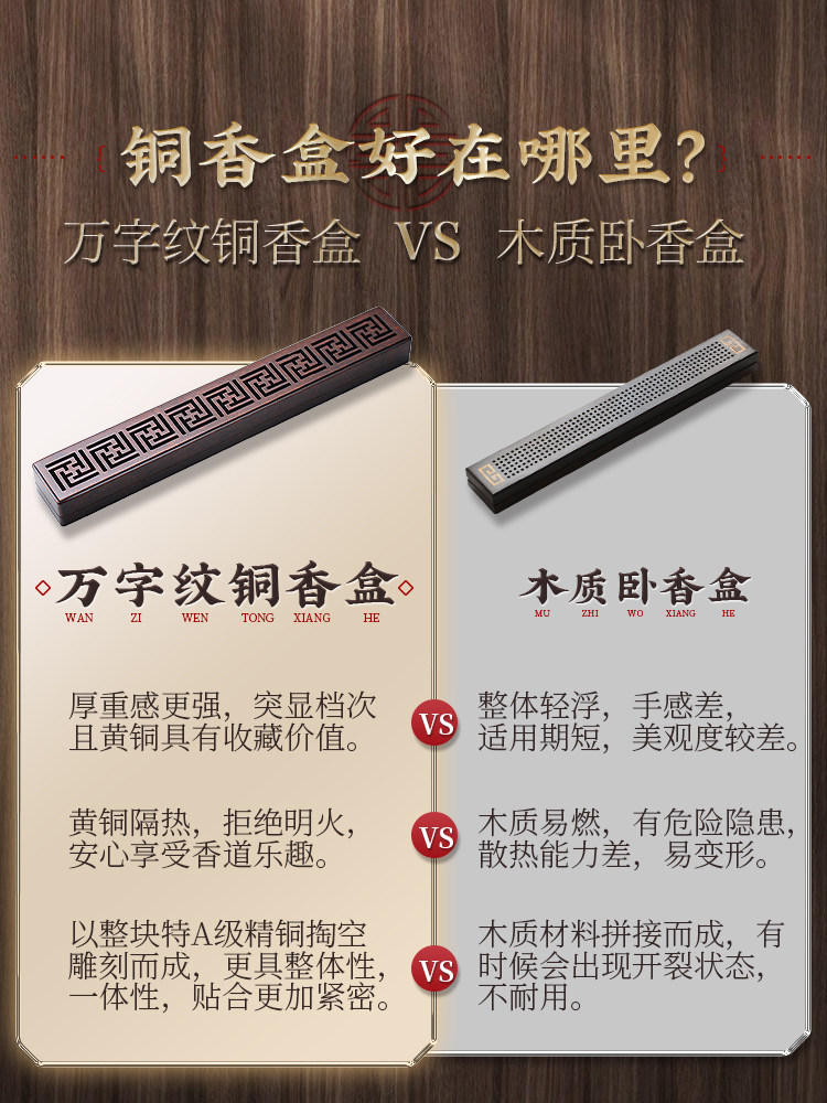 Pure Copper Incense Burner, Incense Holder, Sandalwood Incense Burner, Incense Stick Holder, Agarwood Incense Burner, Home Indoor Incense Burner Ornament