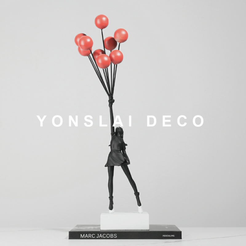 Simple modern art figure sculpture balloon girl decoration model room home desktop creative soft decoration
