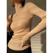 Aconiconi | light luxury seamless all-over wool small turtleneck knit womens slim versatile base sweater