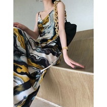 Aconiconi | heavy 19 Mmisan silk silk temperament slim French suspender long dress womens summer