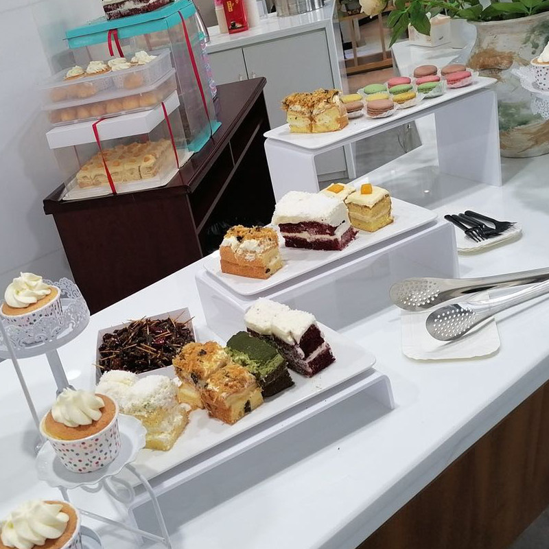 Acrylic sweet taster cake Cake Show Black Pendulum rack refreshment rack buffet cold dinner Tea Chill Terrace