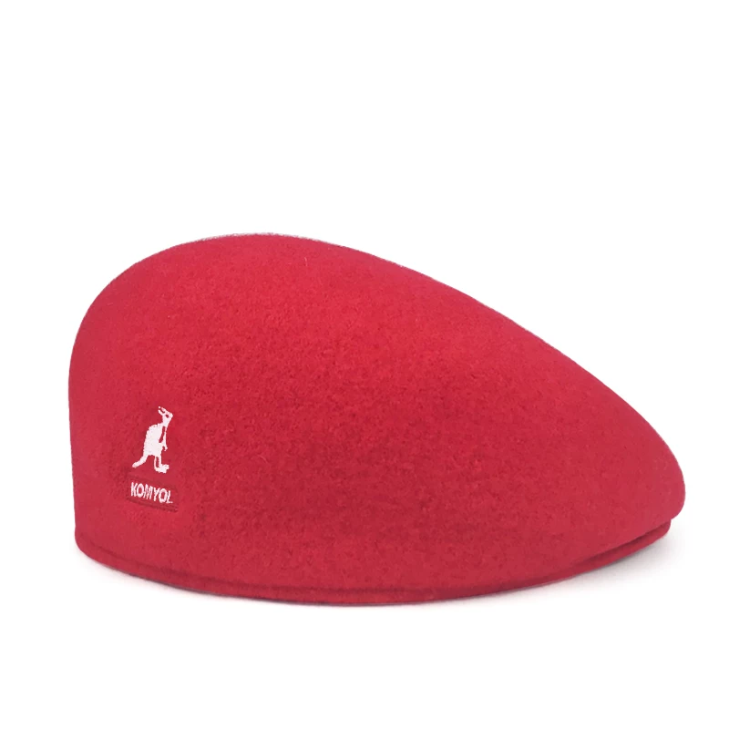 Kangaroo, men's demi-season beret, autumn hat, black cap