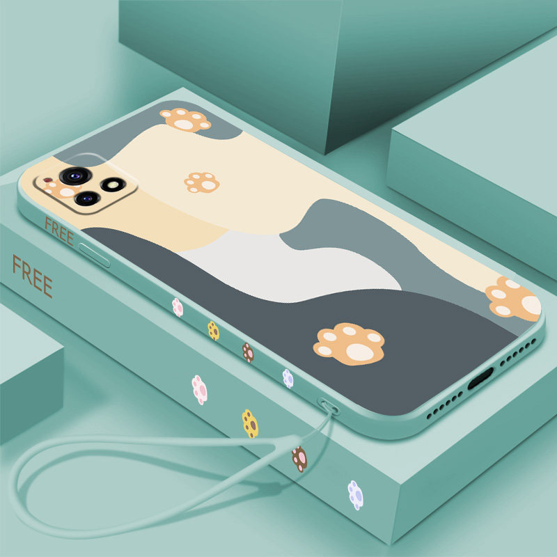 vivoy51s mobile phone protection shell lens full package vovoy31s new pint straight edge liquid silicone vivoy52s fashion minimalist side Vivoy31s cute wave men and women