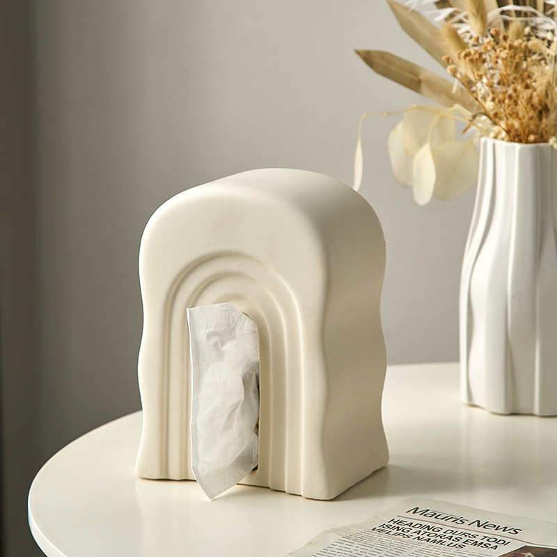 Cream Wind Ceramic Paper Towels Box Living-room Light Lavish High-end Table Tea Table Tea Table Cramers Home Creative Paper Towels Containing Box-Taobao