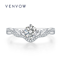 One carat nude diamond ring Female ring holder custom 18k white gold diamond ring Wedding proposal wedding ring