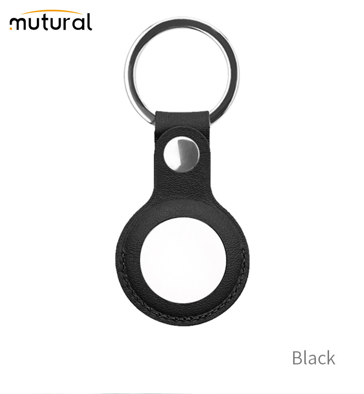 mutural2021 new AirTags protective sleeve used in apple AirTags leather shell anti-fall and fall key button pet positioning ring iPhone leather leather sheath