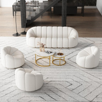 Light luxury cashmere sofa combination modern small apartment living room hotel sales office to negotiate sofa coffee table combination