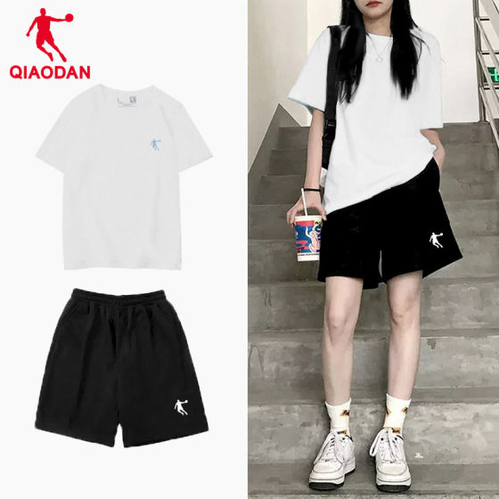 乔丹运动套装女2025夏季新款短袖短裤品牌正品跑步健身瑜伽两件套