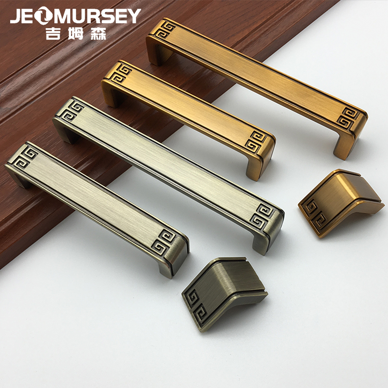 Chinese retro wardrobe door handle new Chinese antique cabinet handle green bronze cabinet handle drawer handle