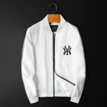 Mens Jacket Jacket Europe Station 2021 Autumn Trend Embroidery White Slim Casual Baseball Clothing Youth Jacket