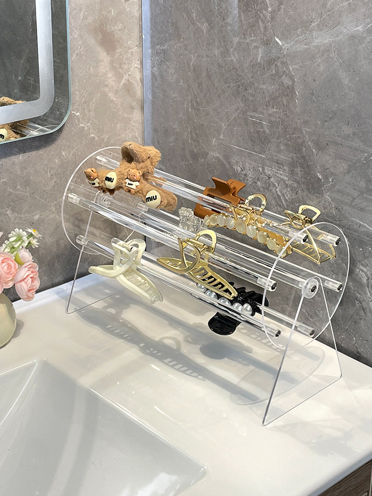 Shark Clip Storage Rotating Rack Student Dormitory Hairband Headwear Claw Clip Display Rack Hairpin Hair Accessory Organizer