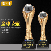 New metal five-pointed star crystal trophy custom-made creative souvenir crystal trophy custom