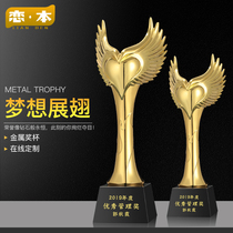  New metal five-pointed star crystal trophy custom-made creative souvenir crystal trophy custom