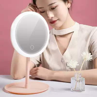 led makeup mirror desktop with lamp student dormitory beauty makeup desktop charging dressing folding
