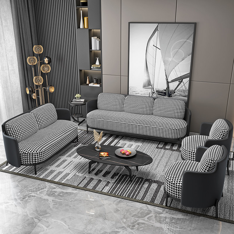 Nordic Light Lavish Sofa Hotel Reception With Thousands Birds G Sofa Combined Living-room Minima Small Family Casual Sofa Chair