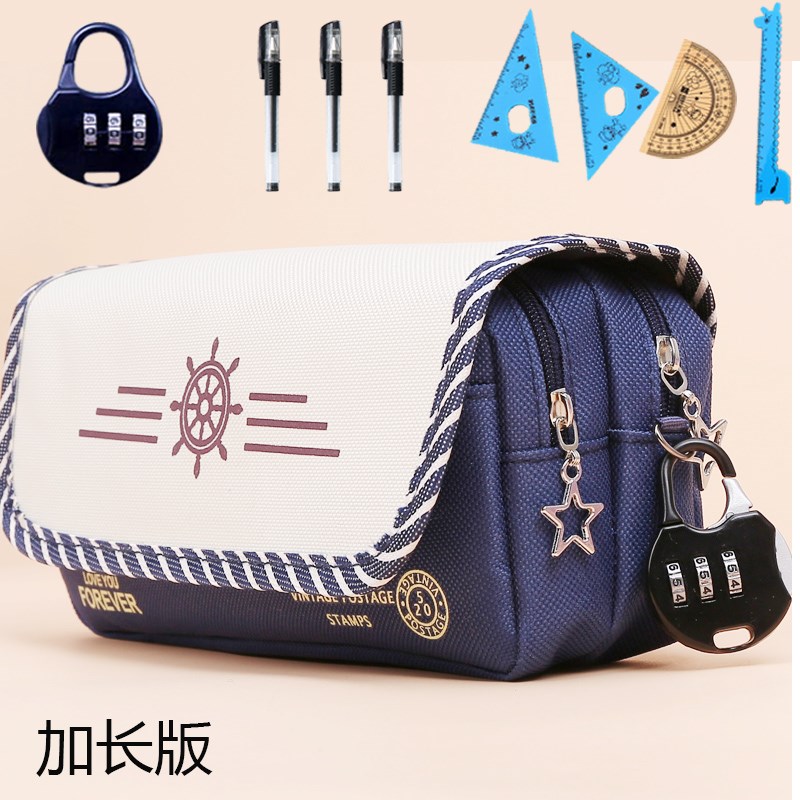 Primary school Children's pen debrief for male students Children's children Pencil Case Men Girl Canvas Pencil Bags Pure color stationery 