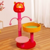 В год лазания тигровой кошки, кошачья кошачья кошачья кошачья полка кошка захватывает столб маленький меч -Платформа прыжков.